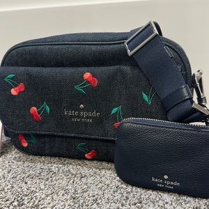 Kate Spade Rosie Bag Cherry Embroidered Denim